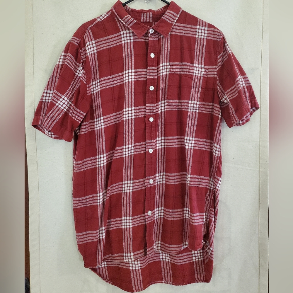 Modern Amusement Red Button Up Large **